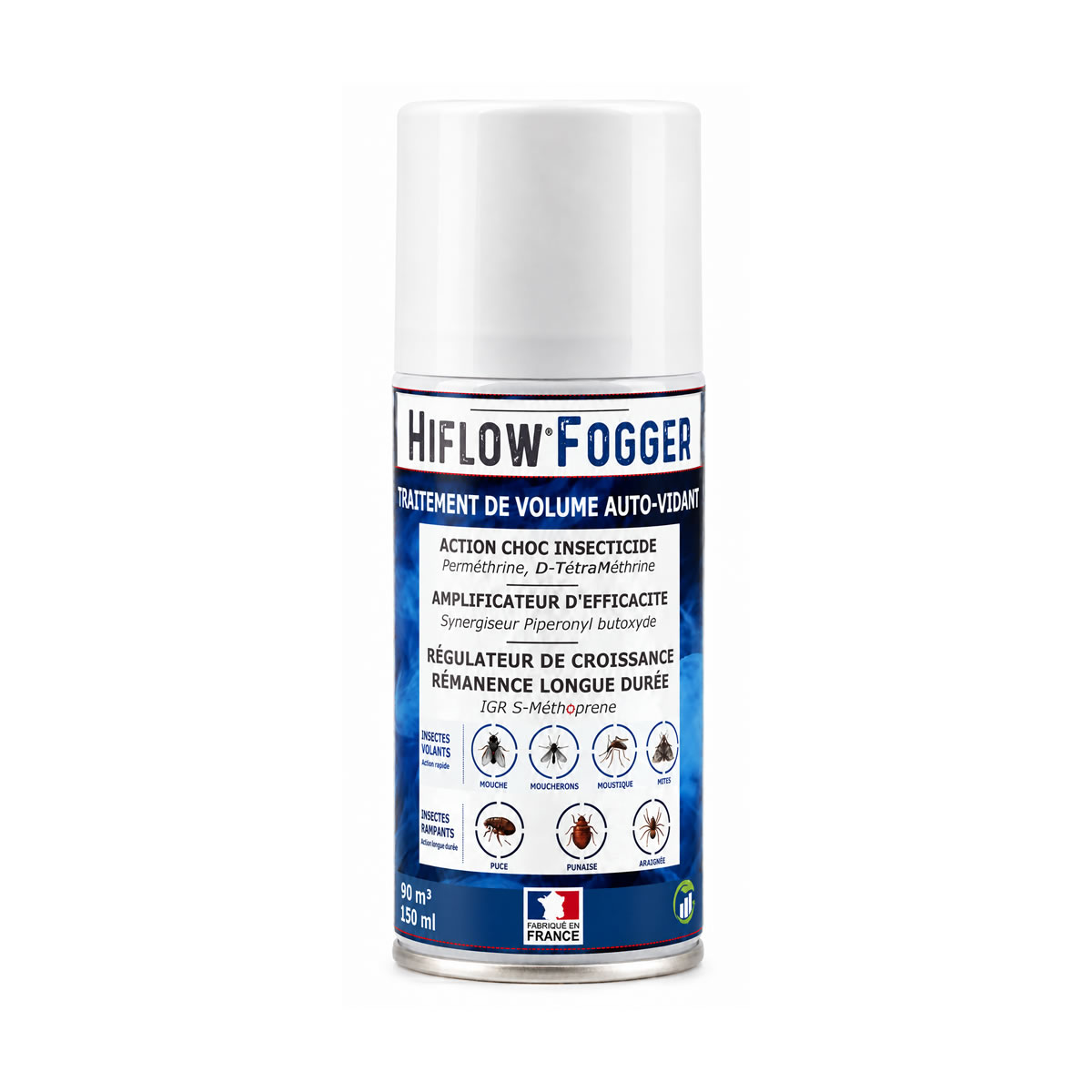 Insecticide fumigène spécial insectes rampants et volants, HIFLOW FOGGER - Aérosol de 150ml