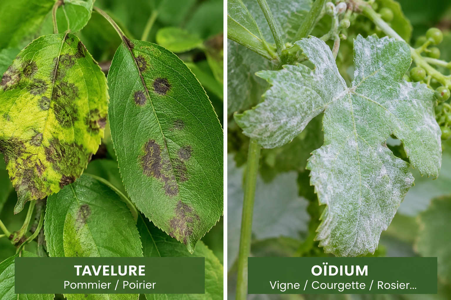 traitement fongique tavelure et oidium avec du bicarbonate de soude